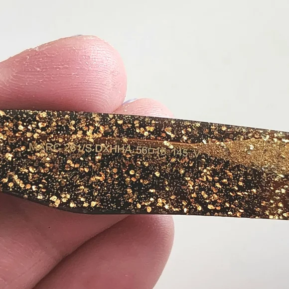 MARC JACOBS Women's MARC 261/S DXHHA 56/18/145 Brown & Gold Glitter Sunglasses - Picture 7 of 7